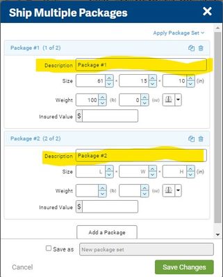 Print "Description" on each label