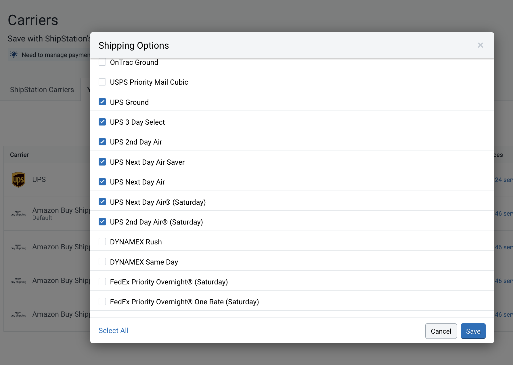 Carrier Amazon Buy Shipping UPS Ground Saver ShipStation Community